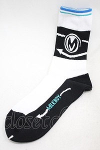 MILKBOY / Arrow socks 白×黒 H-24-10-22-016-MB-ZA-KB-ZH