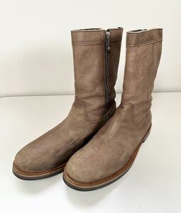 [GARNI] 定価69,300 Oldham Boots シルバープレート スカルサイドジップ レザーブーツ27 ブラウン SV925 ガルニ