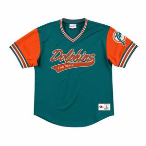 USA正規品 【M】 Mitchell&Ness ミッチェル&ネス NFL ドルフィンズ Dolphins T.PROSPECT メッシュ Vネック ユニフォーム アメフト