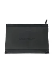 BALENCIAGA セカンドバッグ パンチングロゴ レザー グレー 373840 角スレ有り