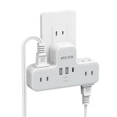 Mscien usb コンセント 電源タップ usb付き 1個usb-c 2個usb-a 6個AC口 USB-Cコンセントタップ 雷ガード 分岐 oaタップ 直挿しタップ たこあしコンセント スイングプラグ マルチタップ 充電タップ おしゃれ