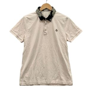 中古◆ポロシャツ モンクレール 半袖ポロシャツ ベージュ系 メンズ サイズL HCOM1300354 MONCLER 【AFB36】