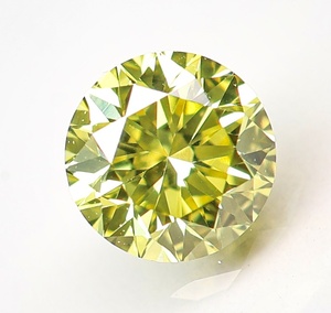 【１００円～】VS1！0.257ct 天然ダイヤ Fancy Intense Yellow（トリート）