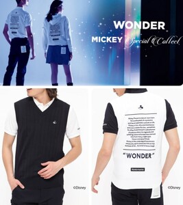 ‡新品国内正規サイズ1　PEARLY GATES パーリーゲイツ　　WONDER / MICKEY　ディズニー100周年ニットベスト　レディース