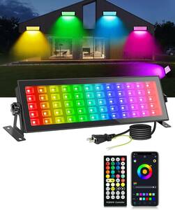 送料無料 新品 投光器フラッドライト120W RGB リモコン アプリ制御 IP66 防水 DJ ライト イベント お祭り ステージ照明 B497