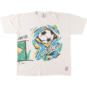 古着 80年~90年代 アディダス adidas World Cup USA 94 大判プリント スポーツプリントTシャツ USA製 メンズM ヴィンテージ /eaa320860