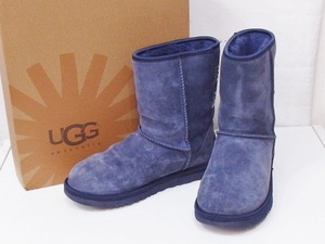 W*アグ UGG クラシック ショート クリスタル ボウ　ムートンブーツ　スワロフスキー J：23 1006698 マリンブルー nm4024173787