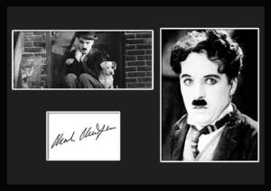 10種類!Charles Chaplin/チャールズ・チャップリン/サインプリント&証明書付きフレーム/BW/モノクロ/ディスプレイ (3-3W)