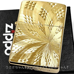 zippo☆k24純金メッキ☆両面/スパイラルカット☆ジッポライター