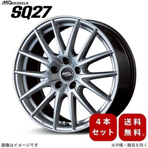 アルミホイール アクセラ/アクセラスポーツ BM系/BY系 【16×6.5J 5-114.3 INSET48 メタリックシルバー】 マルカ MID SQ27 4本セット