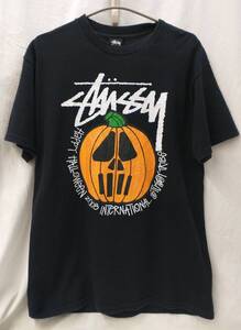 OLD STUSSY 08 HALLOWEEN TEE オールド ステューシー ハロウィン プリント 半袖 Tシャツ M 黒 ブラック ストリート 店舗受取可