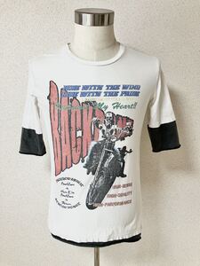 ARCHIVE [BACKBONE] バックボーン Tシャツ M半袖Tシャツ T-SHIRT another heaven standard california バイカー y2k スカル 白 ホワイト