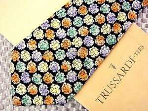 ♪29729C♪良品【花 植物 柄】トラサルディ【TRUSSARDI】ネクタイ