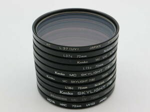 L1511　レンズフィルター　72ｍｍ　10枚セット　 Kenko　HAKUBA　Nikon　HOYA　UV　保護　紫外線