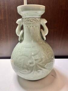 高麗青磁 中國龍泉 壺 花瓶 中国美術 骨董 フラワーベース 花入 花器 陶器