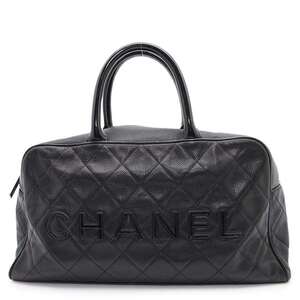 シャネル ハンドバッグ マトラッセ ココマーク キャビアスキン A15685 CHANEL バッグ ミニボストン 黒 【安心保証】