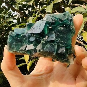 ブルーグリーン蛍石鉱石マーク 100～150g 1個 鉱物　天然石　原石　ルース 標本　パワーストーン 　宝石 02