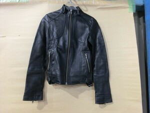 T【J6-59】【60サイズ】▲ブラックバイマウジー/レザー ライダースジャケット/サイズ：1 S相当/レディース/※擦れ傷有り