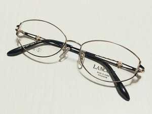 新品　LANCOOL　日本製 メガネ　眼鏡　高級感　オシャレ　上品　フルリム　ゴールド　黒　軽い　チタン