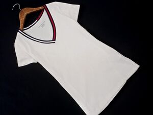 ネコポスOK TOMMY HILFIGER トミーヒルフィガー Vネック Tシャツ sizeXS/白 ■◆ ☆ egb6 レディース