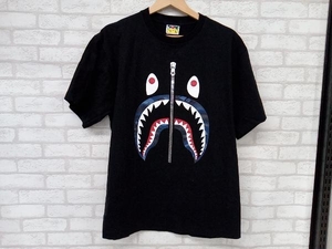 A BATHING APE アベイジングエイプ シャーク 半袖Tシャツ メンズ ブラック ストリート カジュアル XLサイズ プリント 店舗受取可