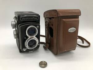 【中古品】Yashica FLex COPAL 二眼レフ フィルムカメラ 1:3.5 80mm 二眼レフカメラ ヤシカ フレックス シャッター稼働 レザーケース U1121