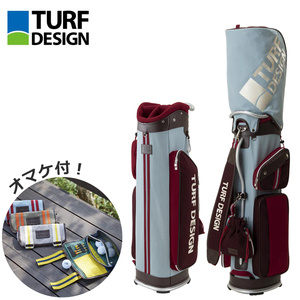 新品★ターフデザイン★TURF DESIGN★TDCB-2277 キャディバッグ★9.5型 3.1kg★帆布★【MT/WIN】ミント/ワイン★カートポケット付き