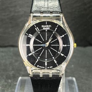 SWATCH スウォッチ SKIN スキン BLACK CLASSINESS ブラッククラシネス SS08K103 腕時計 アナログ クオーツ 2針 レザー 新品電池交換済み