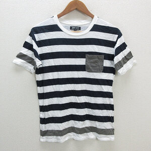 a■ビームス/BEAMS ボーダー柄 Tシャツ【S】白黒/MENS/100【中古】