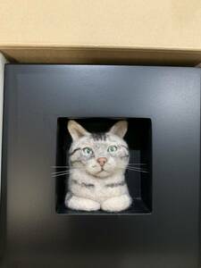 壁飾り 【 猫 】新品 フェルト羊毛 ねこ アメリカンショート アメショ