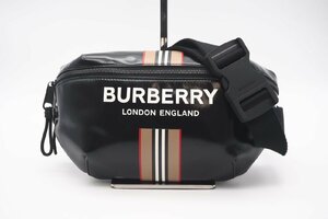 ☆安心の３大保証☆ ABランク ≪BURBERRY バーバリー/ボディバッグ≫ 8030018 キャンバス ロンドンイングランド ブラック マルチカラー 美