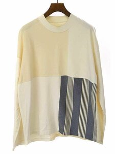 JIL SANDER ジルサンダー 19AW パッチワークスウェットカットソー アイボリー M JSMP707046 IT8PKOWNJWBQ