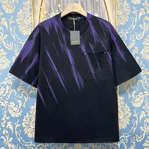 定価2万★christian milada・ミラノ発・半袖Tシャツ★上品 薄手 快適 ハンサム カットソー プルオーバー スウェット 個性 通勤 通学 M/46