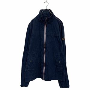 HILFIGER DENIM ジップアップ ジャケット 2XL ネイビー ヒルフィガーデニム ビッグサイズ 袖ロゴ 古着卸 アメリカ仕入 a602-5607