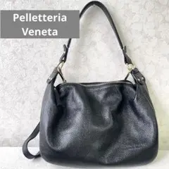 Pelletteria Veneta 牛革2way ショルダーバッグ ブラック