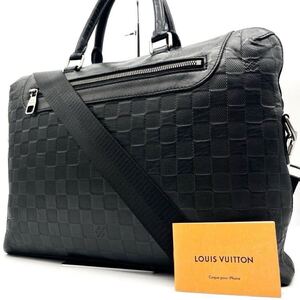 希少　高級　LOUIS VUITTON　ルイヴィトン ポルトフォイユドキュマンジュール　PDJ ダミエアンフィニ ブラック 2way ビジネス　メンズ　A4