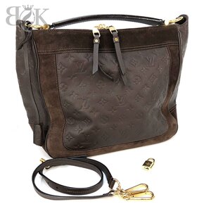 美品 ルイヴィトン アンプラント×スエード オダシューズMM M94176 2WAYワンショルダー ハンドバッグ 鞄 ブラウン LOUIS VUITTON 中古 ★