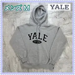 セール中 イェール　パーカー　メンズ　M　グレー　ビックロゴ　YALE リブ袖