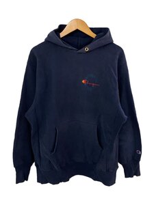 Champion◆チャンピオン/reverse weave/刺繍タグ/パーカー/XL/コットン/ネイビー/汚れ有