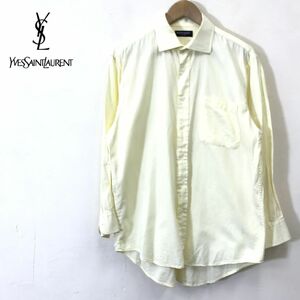 G2177-F◆ old ◆ YVES SAINT LAURENT poor homme イヴサンローランプールオム 長袖シャツ トップス ◆ コットン100 イエロー 古着 春夏