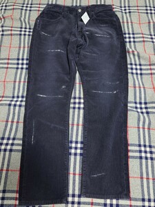 藤原ヒロシ着　新品未使用 SEQUEL SQ-22AW-PT-03 コーデュロイパンツ　黒S　定価以下　FRAGMENT SEQUEL DAMAGE CORDUROY PANTS 