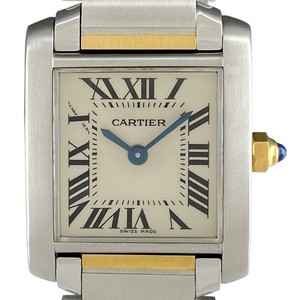 カルティエ CARTIER タンクフランセーズ SM W51007Q4 腕時計 SS YG クォーツ アイボリー レディース 【中古】