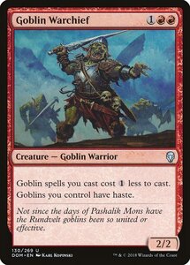 MTG ■赤/英語版■ 《ゴブリンの戦長/Goblin Warchief》★FOIL★ ドミナリア DOM