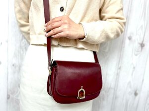 美品 CELINE セリーヌ ヴィンテージ ショルダーバッグ バッグ レザー ボルドー 78969