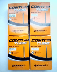 continental チューブ 80mm 4本set 純正箱付 700x20-25c 仏式 コンチネンタル