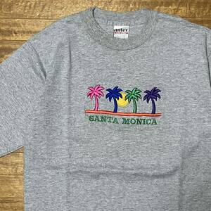 サンタモニカ SANTAMONICA ヤシの木 刺繍 Tシャツ Mサイズ USファブリック USA古着