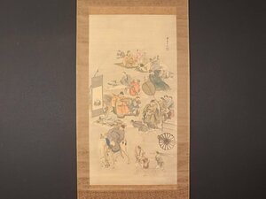 【模写】【伝来】sh7429〈岸駒〉大幅 飲中八仙図 岸派の祖 江戸時代後期 石川の人 中国画