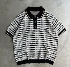 【ballsybrothers】 check knit polo shirt