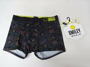 値下げ ★ L ★SMILEY WORLD ボクサーパンツ ブラック全面プリント