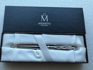 ～「ゆうパケットorネコポス」送料無料～MIKIMOTO ミキモト　シルバーブラックメタリック　ボールペン（USED美品）